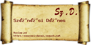 Szénási Dénes névjegykártya