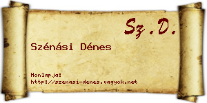 Szénási Dénes névjegykártya